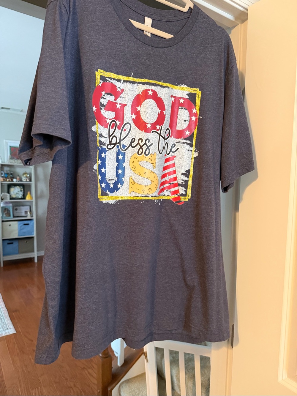 Bella Canvas Navy 'God Bless the USA' Graphic Tee